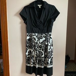 White House Black Market black & white dress